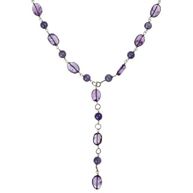 14k Yellow Gold Amethyst and Lavender Jade Dangle Necklace, 16 by Amazon.com Collection