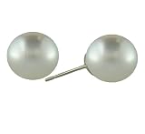 14K 9.5-10mm White South Sea Cultured Pearl Stud Earrings