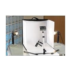 PEKL Foto-Studio-Box inkl. 2 Fotolampen und Stativ Komplettset in Tasche