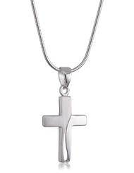 VINANI brand Germany 925 Sterling Silver Women Pendant Cross matte/shiny with Snake Chain Necklace AKY-S