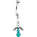 Handmade December Birthstone Angel Belly Ring MADE WITH SWAROVSKI ELEMENTS