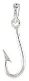 Sterling Silver Flawless Quality Fishing Hook Pendant, 1 3/16 (30mm) tall