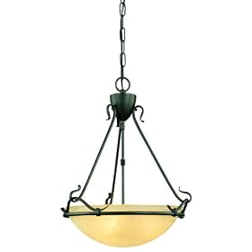 Thomas Lighting SL826963 3 Light Limestone Bowl Large Pendant,