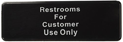 Winco SGN-317 Sign, 3-Inch by 9-Inch, Restroom for Customer