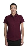 Port Authority - Ladies Easy Care Short Sleeve Shirt (L508), L, Burgundy/Light Stone