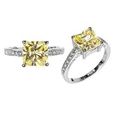 Emitations Trista's Princess Cut CZ Promise Ring - Canary, 8, 1 ea