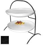 IMAGE OF Tiered Server, 2 Tier, (2) Porcelain Platters, Silver Vein Stand