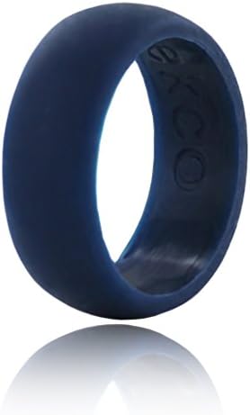 Ekco Band 100% Premium Silicone Wedding BandTop RatedHigh Performance Men's Silicone Wedding Ring (Navy Blue, 8 (Don't know? See findmyringsize.com))
