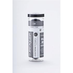 Dunlop  Competition Squash Ball - A Tube Of Three Balls Unisex Adult Competition Squash Ball Black