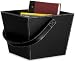 3 Pc. Magazine Basket with Black Faux Leather Finish