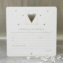 Luxury Wedding Invitations - Pack of 10 - White & Silver