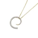 9ct Yellow Gold 0.18 Ct Diamond Journey Slider Pendant 18 Chain Adjustable