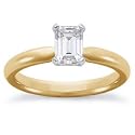 1/2 Carat Emerald-Cut Diamond 14k Yellow Gold Solitaire Engagement Ring