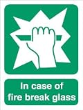 Stewart Superior In Case Of Fire Break Glass Self Adhesive Sign Ref SP074SAV