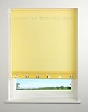 Light Yellow / Buttercup - Plain Eyelet Edge Roller Blind / Blinds - 90x160cm