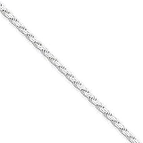 2.25mm, Sterling Silver, Flat Rope Chain, 18 inch