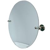 Round Bathroom Wall Mirror Beveled Edge Polished Nickel