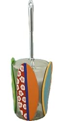 Mulitcolored Surf Board Bowl Brush Holder With Bowl Brush