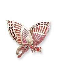 Sterling Silver Pink Enameled lnsect Pin