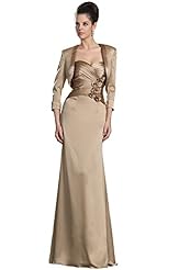 Strapless Floor Length Chiffon Mother-of-the-Bride Dress 