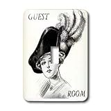 Florene Vintage - Black and White Lady In Hat 4 Guest Room - Light Switch Covers - single toggle switch