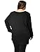 Kaia Ladies Plus Size Contrast Color Shirt Batwing Tunic Xmas 3X Black