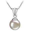 PearlsOnly Nancy White 9-10mm AA Freshwater Sterling Silver Pearl Pendant