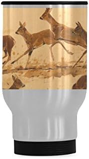 Ccaann Deer Running Stainless Steel Travel Mug Sliver