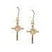 Rose Gold Earrings with CZ pendant title=