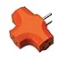 48 Pack Coleman Cable 09906 3 Outlet Adapter Solid Molded PVC Orange