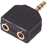 Xxion Value Gold - Headphone Splitter / Adaptor - 3.5mm Stereo Jack Plug to 2 x 3.5mm Stereo Jack Sockets - Double / Twin Out - Gold Plated Contacts