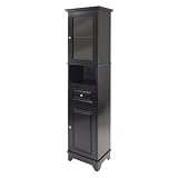 Winsome Alps Tall Cabinet with Glass Door and Drawer
