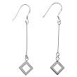Sterling Silver Diamond Shaped Dangle Earrings