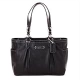 IMAGE OF Coach Women's Gallery Black Leather Tote: Black Tote
