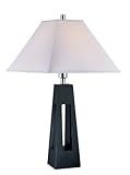 IMAGE OF Lite Source LS-21576 Table Lamp, Black Wood with Light Beige Fabric Shade