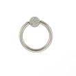 STAINLESS STEEL HOOPS WITH BALL GRAY WITH GLITTER Gauge: 16, Ball Size: 3mm, Length: 6mm Sold as a Pair