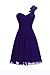 Deardresses Women's One-shoulder Chiffon Short Bridesmaid Prom Dress