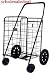 Jumbo Folding Shopping Black Swivel Wheel Cart