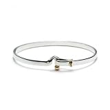 Bling Jewelry Designer Sterling Silver Hook & Eye Bangle Bracelet