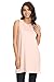 Alexander + David Womens Loose Long JerseyTunic - Knit Tank Top w/High Side Slits