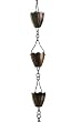 Patina Products R260 Antique Copper Flower Cup Rain Chain Full Length