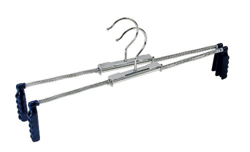 WENKO 10101211100 Spannb&uuml;gel Spiral 32 - 2er Set, Drehhaken, rutschhemmend beschichtet, Metall, Kunststoff, 19.5-32 cm, silber-dunkelblau