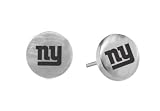 Stainless Steel NFL Football New York Giants Logo Earrings