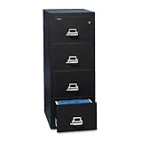 ~:~ FIRE KING INTERNATIONAL ~:~ Insulated 4-Drawer Vertical File, 20-3/4w x31d, Legal, Black