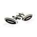 Unique Dark Carbon Fiber Stainless Steel Oval Cufflinks with Presentation Box