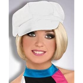 1960's 1970's Costume Hat Womens Retro Mod Girl 60's 70's Now Generation Funky White Disco Vinyl Cap