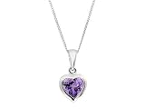 9ct White Gold Amethyst Pendant On 18 Chain