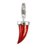 SilberDream Charm tooth coral 925 Sterling Silver Charms Pendant with Lobster Clasp for Charms Bracelet, Necklace or Charms Carrier FC212R