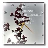 Free Moment Poetry Zen Floral Inspirations - 10x10 Wall Clock