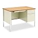 HON COMPANY / HON34002RML / 34000 Series Single Right Pedestal Metal Desk, Med Oak/Putty, 45-1/4W X 24D / Sold as 1 EA